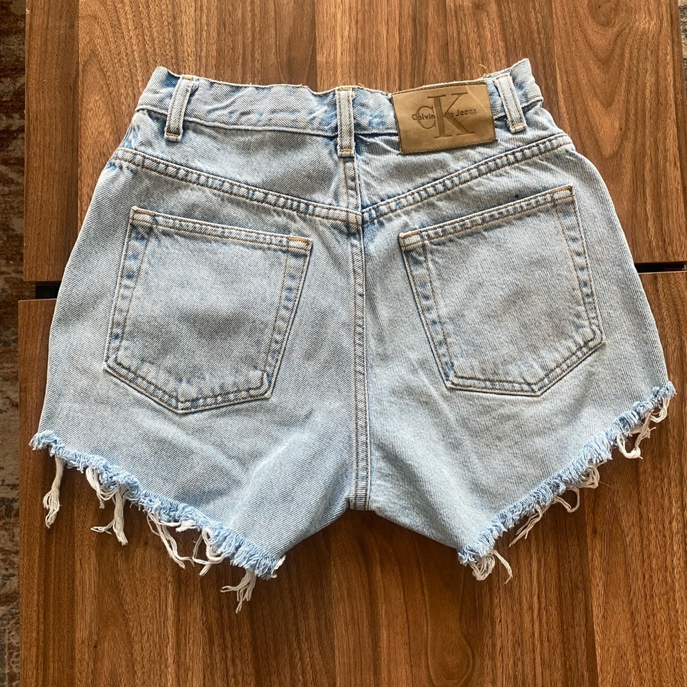 Vintage Calvin Klein Light Wash Denim Cut Off Shorts 
 24”